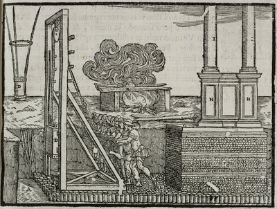 Pålförare, ur "De tio böckerna om arkitektur enligt Vitruvius föreskrifter" av Giovanni Antonio Rusconi, utgiven av Nicolini, Venedig av Italian School
