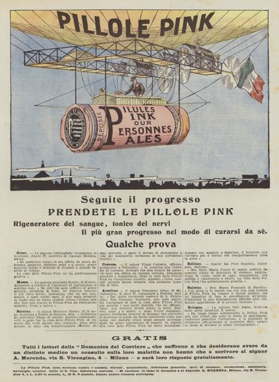 Pink Pills (färglitografi) av Italian School
