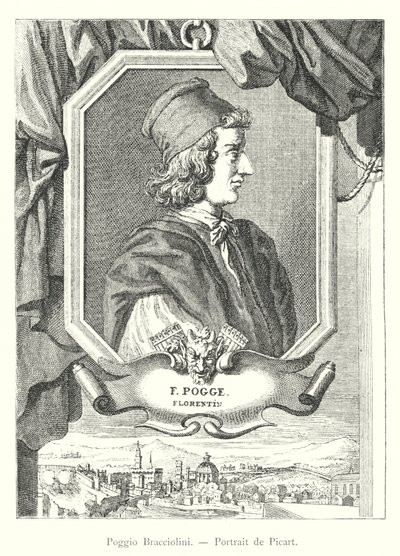 Poggio Bracciolini, Portrait de Picart (gravyr) av Italian School