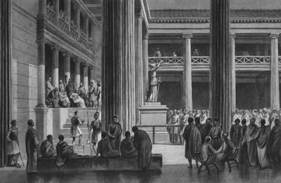 Pompeji: Basilica (litho) av Italian School