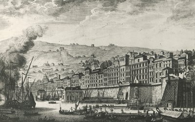 Ponte Reale i Genua, gravyr, Italien av Italian School