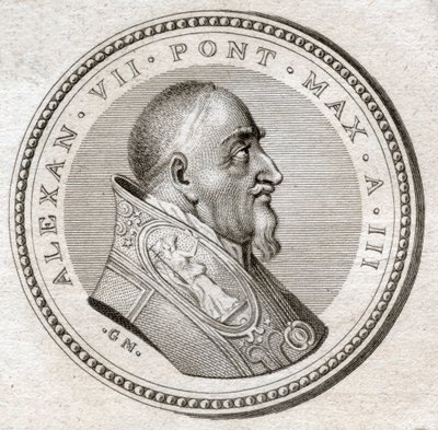 Påven Alexander VII. (gravyr av Italian School