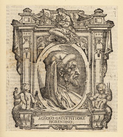 Porträtt av Agnolo Gaddi, italiensk målare från Florens, cirka 1350-1396 av Italian School