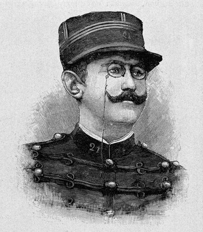 Porträtt av Alfred Dreyfus (1859 - 1935) (gravyr) av Italian School