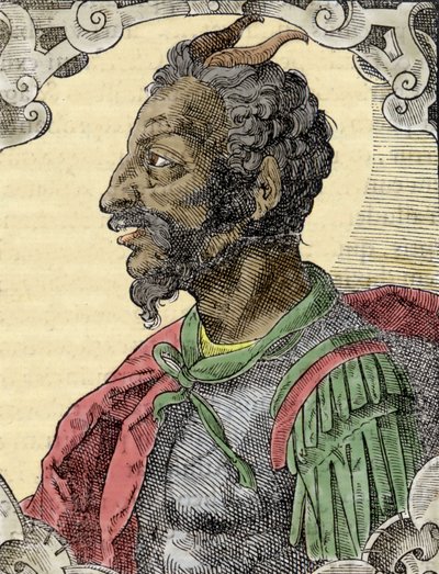 Porträtt av Attila från Bernardino Corios verk "Elogia Virorum Illustris", Milano 1500-talet. av Italian School