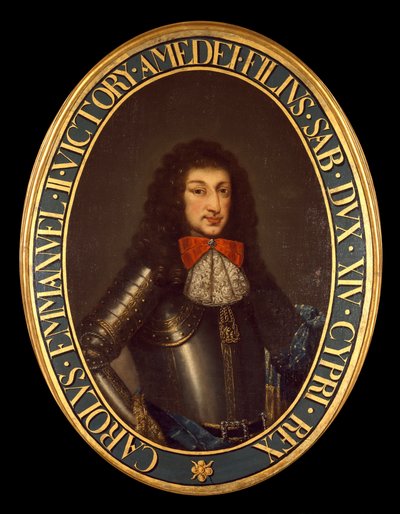 Porträtt av Carlo Emanuele II (1634-1675) (Charles Emmanuel av Savojen) Anonym målning. Brescia från 1600-talet, privat samling - Porträtt av Karl Emmanuel II (Carlo Emanuele II) (1634-1675), hertig av Savojen. Anonym målning 1600-talet. Privat co av Italian School