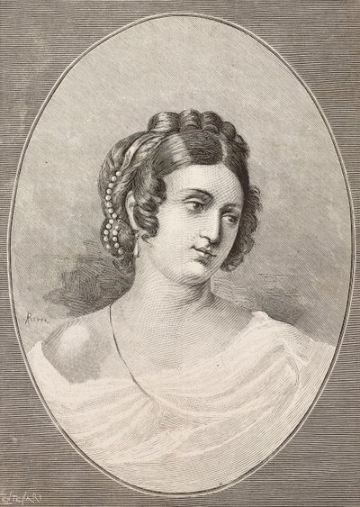 Porträtt av Costanza Monti (1792-1840), italiensk poet, gravyr av Centenari från L
