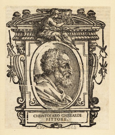 Porträtt av Cristoforo Gherardi eller Cristoforo Gherardi, även känd som il Doceno, italiensk målare från senrenässansen eller manneristperioden, verksam främst i Florens och Toscana av Italian School