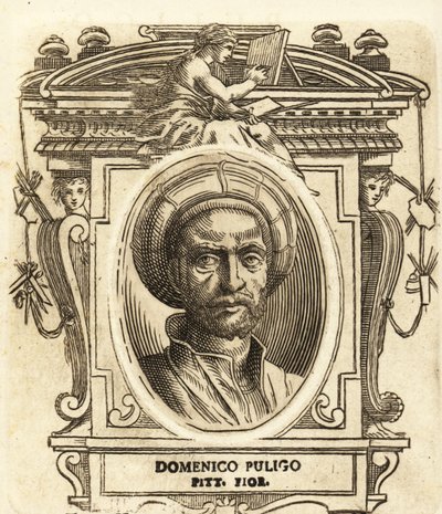 Porträtt av Domenico Puligo, italiensk renässansmålare, verksam i Florens av Italian School