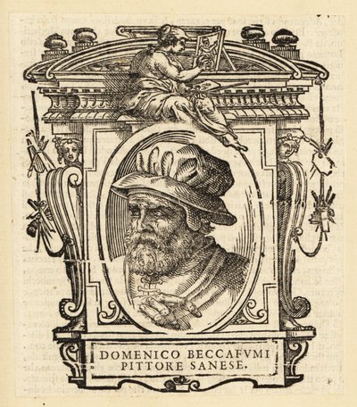 Porträtt av Domenico di Pace Beccafumi, italiensk renässansmaneristisk målare av Italian School