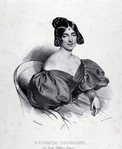 Porträtt av Eugenia Tadolini (gravyr) av Italian School