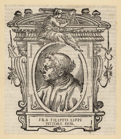 Porträtt av Filippo Lippi, italiensk målare från Florens av Quattrocento (1400-talet), cirka 1406-1469 av Italian School