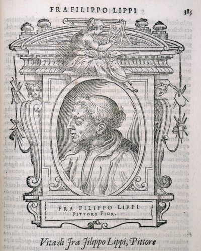 Porträtt av Fra Filippo Lippi (ca 1406-69) från Vasaris Lives of the Artists, publicerad första gången 1550 av Italian School