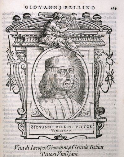 Porträtt av Giovanni Bellini (ca 1431-1516) från Vasaris Lives of the Artists, publicerad första gången 1550 av Italian School