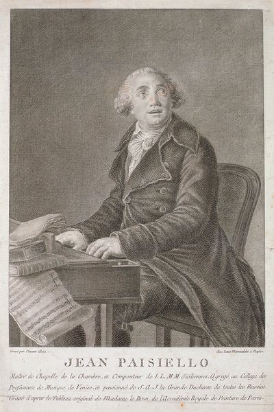 Porträtt av Giovanni Paisiello (1782-1840) graverad av Vincent Aloja av Italian School