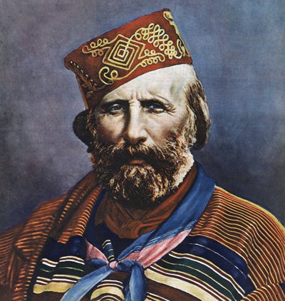 Porträtt av Giuseppe Garibaldi (1807-1882), italiensk politiker. av Italian School