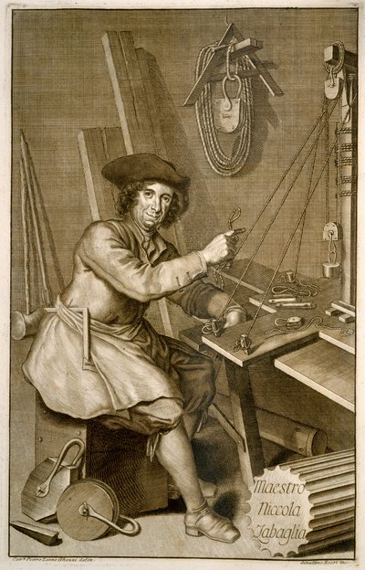 Porträtt av Maestro Niccola Zabaglia av Italian School