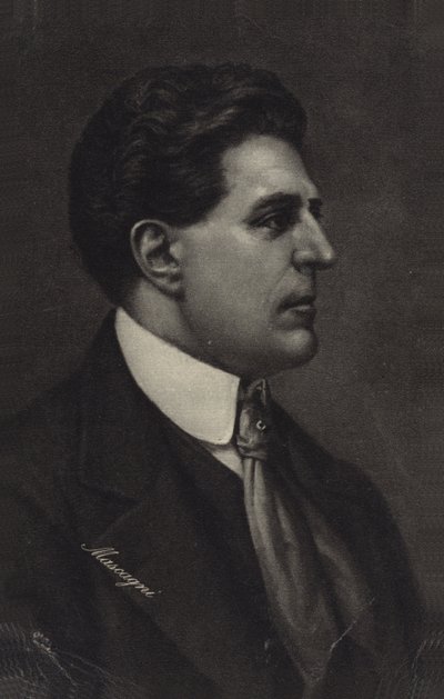 Porträtt av Pietro Mascagni av Italian School