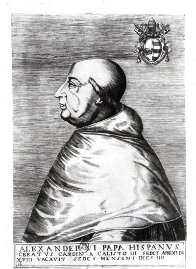 Porträtt av påven Alexander VI (1492-1503) 1500-1600-talet av Italian School