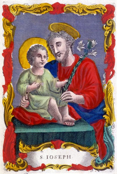 Porträtt av Saint Joseph och Jesusbarnet, from bild, Italien av Italian School