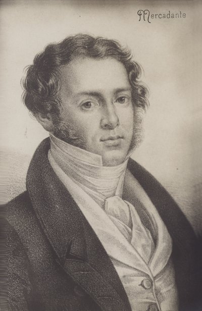 Porträtt av Saverio Mercadante av Italian School