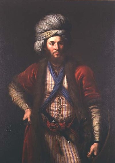 Porträtt av en ungersk krigare, florentinsk skola, ca 1650 av Italian School