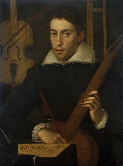 Porträtt av en musiker, ca. 1570-1590 av Italian School