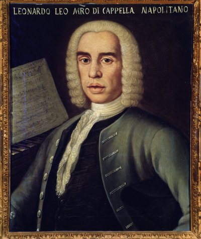 Porträtt av den italienske kompositören Leo Leonardo (1694-1744) av Italian School