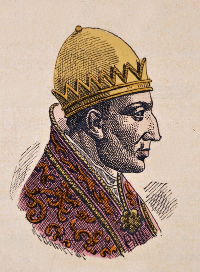 Porträtt av motpåven Felix II (Felice) (355-365) av Italian School