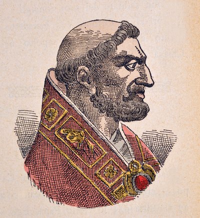 Porträtt av påven Boniface V (Bonifacius eller Bonifacio) (619-625) av Italian School