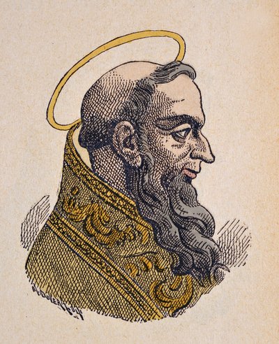 Porträtt av påven Celestine Ier (Celestine, Celestino eller Celestine I) (422-432) av Italian School