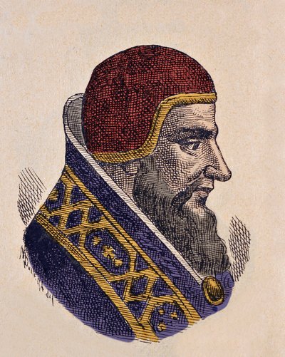 Porträtt av påven Damasus II (1048) av Italian School