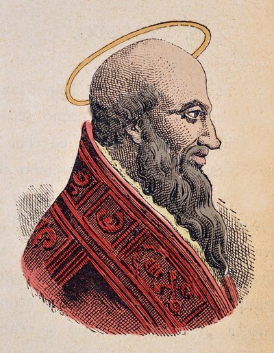 Porträtt av påven Eleuthere (ca 175-189) av Italian School
