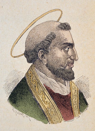 Porträtt av påven Evariste (Evaristus eller Evaristo I) Ier (97-107) av Italian School