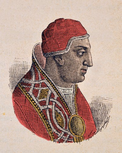 Porträtt av påven Gregoire II (Gregorio eller Gregorius) (715-731) av Italian School