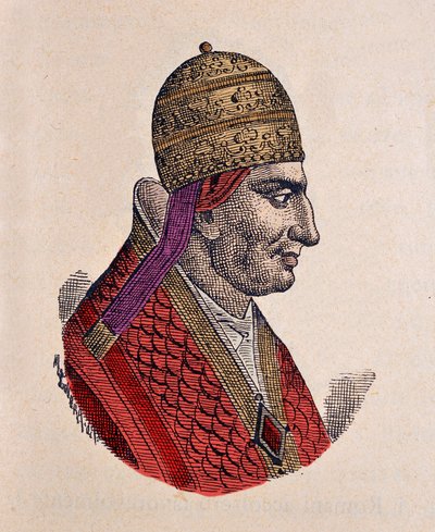 Porträtt av påven Gregoire VI (Gregorio, Gregorius eller Gregorius) (1045-1046) av Italian School