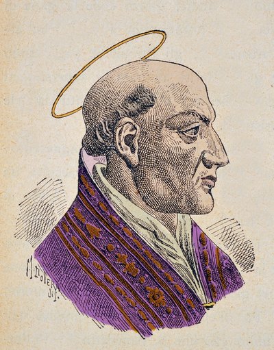 Porträtt av påven Johannes I (Giovanni I, John, Ioannes) (523-526) av Italian School