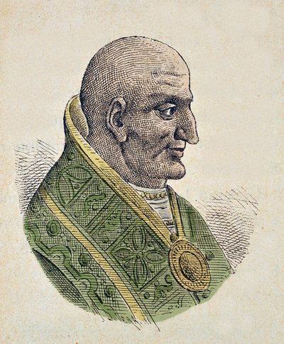 Porträtt av påven Johannes VII (Giovanni eller Ioannes) (705-707) av Italian School