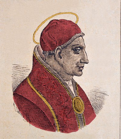 Porträtt av påven Johannes VI (Giovanni eller Ioannes) (701-705) av Italian School