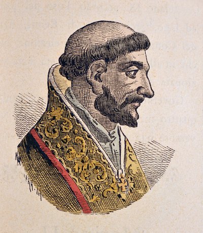 Porträtt av påven Johannes XI (Giovanni, Ioannes) (931-935) av Italian School