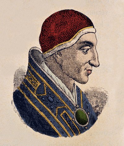 Porträtt av påven Johannes XV (Giovanni, Ioannes) (985-996) av Italian School