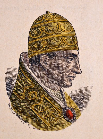 Porträtt av påven Johannes X (Giovanni, Ioannes) (914-928) av Italian School