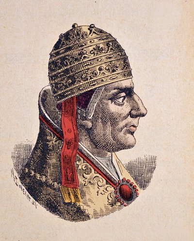 Porträtt av påven Nicolas IV (Nicola, Nicholas eller Nicolo eller Niccolo eller Nicolaus) (1288-1292) av Italian School