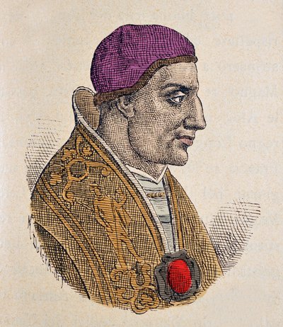 Porträtt av påven Paul Ier (Paolo, Paulus) (757-767) av Italian School