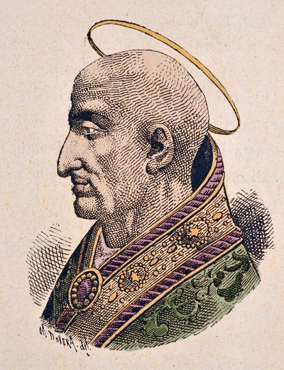 Porträtt av påven Pie Ier (Pius eller Pio) (ca 144-155) av Italian School