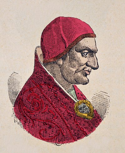 Porträtt av påven Sabinian (604-606) av Italian School
