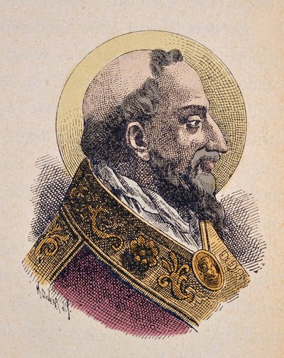 Porträtt av påven Saint Clement (San Clemente eller Clemens) Ier (88-97) av Italian School