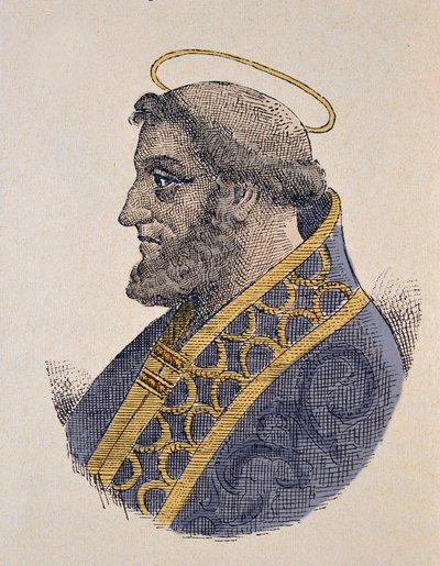 Porträtt av påven Serge Ier (Sergius eller Sergio I) (687-701) av Italian School