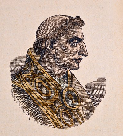 Porträtt av påven Severin Ier (Severinus eller Severino) (638/640) av Italian School