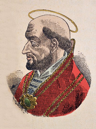 Porträtt av påven Silvere (Silverius eller Silverio) (535-536) av Italian School